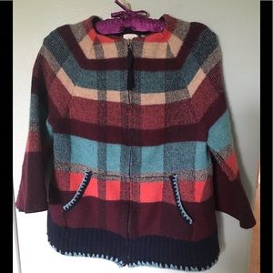 Anthropologie HWR wool zip up coat size small